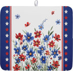 4th of July Dish Drying Mats for Kitchen Counter Patriotic Star Microfiber by Kawani