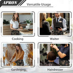 Server Apron with 3 Pockets, Waterproof Oil Waitress Waiter Half Apron - Image 5