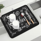 Kawani Black Coffee Bar Dish Drying Mats - Image 7