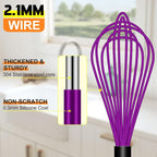 HOTEC 4 Pieces Silicone Whisks for Cooking, Wire Balloon Whisks Egg Beater - Image 8