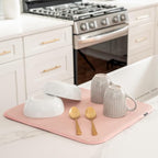 S&T INC. Dish Drying Mat, 16” x 18”, Absorbent Microfiber Kitchen Counter Mat - Image 2