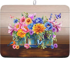 Spring Summer Flowers Dish Drying Mat by Kawani