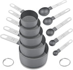 Measuring Cups and Spoons Set of 10 Pieces, Nesting Measure Cups Spoons by FONYA