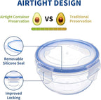 KIGI Leak-Proof Plastic Bowls, Airtight Lid, BPA Free, Meal Prep & Lunch - Image 3