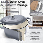 P&P CHEF 5QT Enameled Dutch Oven, Cast Iron Dutch Oven Pot - Image 3