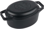 Victoria 6-Quart Cast Iron Oval Dutch Oven, Combination Combo Cooker Pot and by VictoriaCastIron
