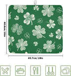 St Patrick's Day Dish Drying Mat 16 x 18 Inch Green Shamrock Dish Drainer Rack - Image 2
