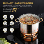 Ciwete 8 Quart Stock Pot with Lid, Upgraded Tri-Ply Stainless Steel Pot - Image 3