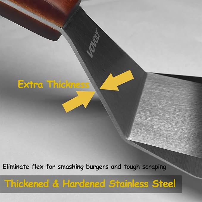 Professional Metal Spatula for Cast Iron Skillets and Flat Top Grills, Full - Image 4