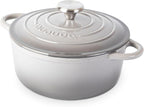 Cast Iron Dutch Oven with Lid – Non-Stick Ovenproof Enamelled Casserole Pot – by Nuovva