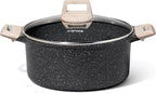 CAROTE Nonstick Stock Pot with Lid Soup Pot, 6 Quart Casserole with Lid by CAROTE