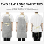 NLUS 2 Pack Kitchen Cooking Aprons, Adjustable Bib Waterproof Chef Apron - Image 6