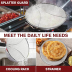 Splatter Screen for Cooking, Perforated Stainless Steel, 13 Inch Stainless - Image 6