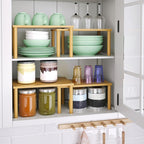 VERTORGAN Cabinet Organizer Shelf, Kitchen Counter Shelves, Bamboo Stackable - Image 2
