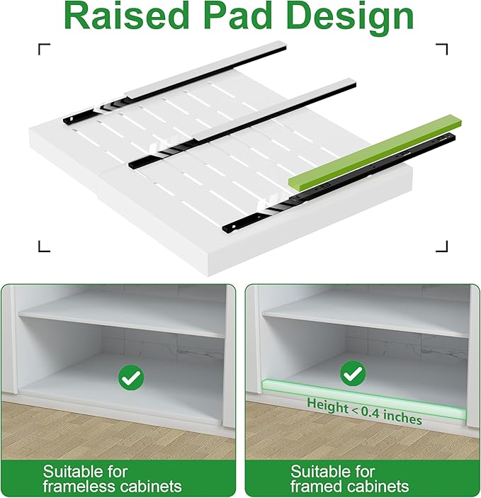 PAKETA 4 Pack Expandable Pull Out Cabinet Organizer, Upgrade 3 Slide Rails - Image 5