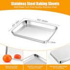 Homikit 1 Pack Baking Sheet, 10 x 8 Inch Stainless Steel Cookie Tray Set - Image 2