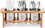 Lyellfe Silverware Holder for Countertop, Stainless Steel Cutlery Utensil by Lyellfe