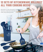 Kitchen Utensils Set-12 Pieces Silicone Cooking Utensils Set 392°F Heat - Image 4