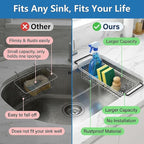 TreeLen Over The Kitchen Sink Caddy Sponge Holder Organizer Drying Rack - Image 4