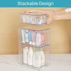 Vtopmart 3 Pack Clear Stackable Storage Drawers, Plastic Drawers - Image 8