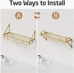 KES 30-Inch Gold Pot Rack, Wall Mounted Hanging Pot and Pan Organizer - Image 8