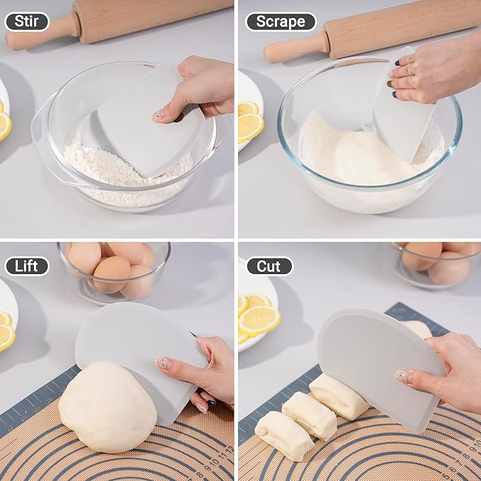 Sapid Flexible Curved Edge Silicone Bowl Scraper, Food Grade Dough Scraper - Image 5