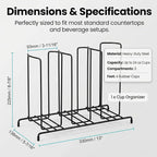 QWORK Wire Frame Cup and Lid Organizer, 3 Compartment Metal Wire Rack - Image 4
