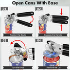 3PCS Can Opener Manual & Bottle Opener & Wine Opener, Smooth Edge Can Openers - Image 8