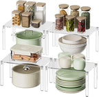 YUNEASELF Clear Cabinet Organizer: Acrylic Shelf Riser Set of 4 by Unknown