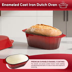Enameled Cast Iron Dutch Oven for Bread Baking – 3QT Oval Round Heavy Duty - Image 6