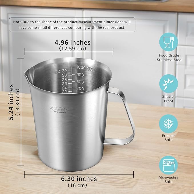 Newness Measuring Cup, Stainless Steel Measuring Cup - Image 4