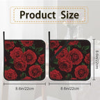 Vintage Red Rose Pot Holder Set of 2, Heat Resistant Potholders Oven Hot Pads - Image 2