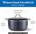 BEZIA 10 Quart Cooking Pot, Large Non Stick Induction Stock Pots - Image 2