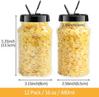12 Pack 16 oz Clear Plastic Spice Jars - Image 2