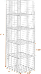 5-Tier Stackable Closet Storage Shelves, Closet Organizers and Storage Basket - Image 3
