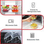 VERONES 30 Pieces Glass Meal Prep Containers Set, Stackable Glass Food Storage - Image 3