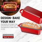 Enameled Cast Iron Dutch Oven for Sourdough Bread Baking, 8.5 x 4.5Inch Oval - Image 4