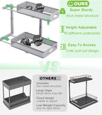 Under Sink Organizer 2 Pack, High Adjustable 2 Tier Under Sink Organizers and - Image 2