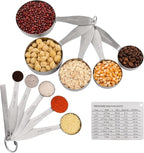 Measuring Cups and Spoons, 12 Piece Metric & US 18/8 Stainless Steel Measuring - Image 2