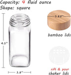 Churboro 48 Spice Jars with Labels- Spice Jars with Bamboo Lids - 4 Oz Glass - Image 3