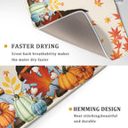 Fall Gnome Dish Drying Mat for Kitchen Counter Autumn Pumpkin Maple Leaves - Image 3