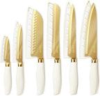 CAROTE 12PCS Kitchen Knife Set, Healthy Gold Titanium Coating Knife Set by CAROTE