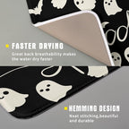 Halloween Dish Drying Mat for Kitchen Counter 16x18 Cute Ghost Black Spooky - Image 3