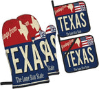Oven Mitts and Pot Holders Sets of 4, Texas Lone Star State Retro US, Oven - Image 2