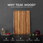 Teak Wood Cutting Board 17inch Wooden Chopping Board - Image 3
