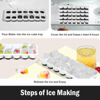 Ice Cube Trays 5 Pack for Freezer – 70 Cubes, Reinforced Snap Lids That Stay - Image 4