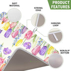 Spring Floral Dish Drying Mat for Kitchen Counter Easter Tulip Lavender Flower - Image 3