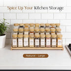 Spice Rack Organizer for Cabinet, 18in Bamboo Tiered Spice Rack，Used for - Image 4