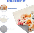 Poppy Dish Drying Mat for Kitchen Counter Wild Flower Drying Pad Absorbent - Image 3