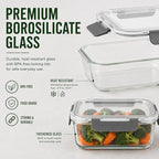 5 Pack 36oz Borosilicate Glass Food Storage Containers Set - Image 4